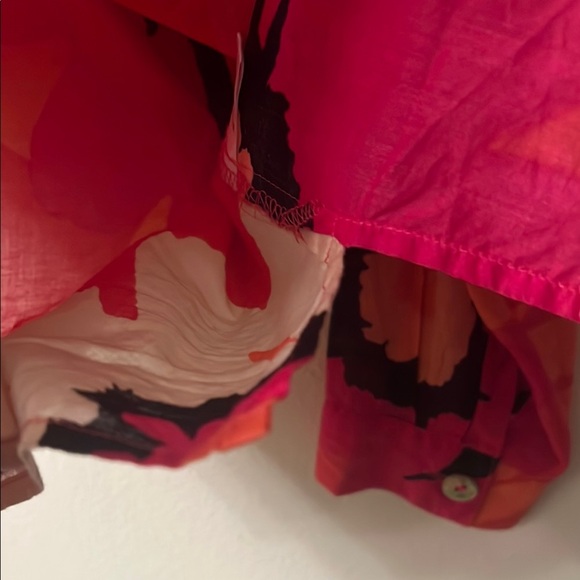 Sigrid Olsen Pink and Orange Long Sleeve Blouse - Picture 9 of 10